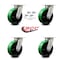 Service Caster 6 Inch Kingpinless Green Poly on Steel Wheel Swivel Caster Set with Swivel Lock SCC-KP30S620-PUR-GB-BSL-4 - alternate 6